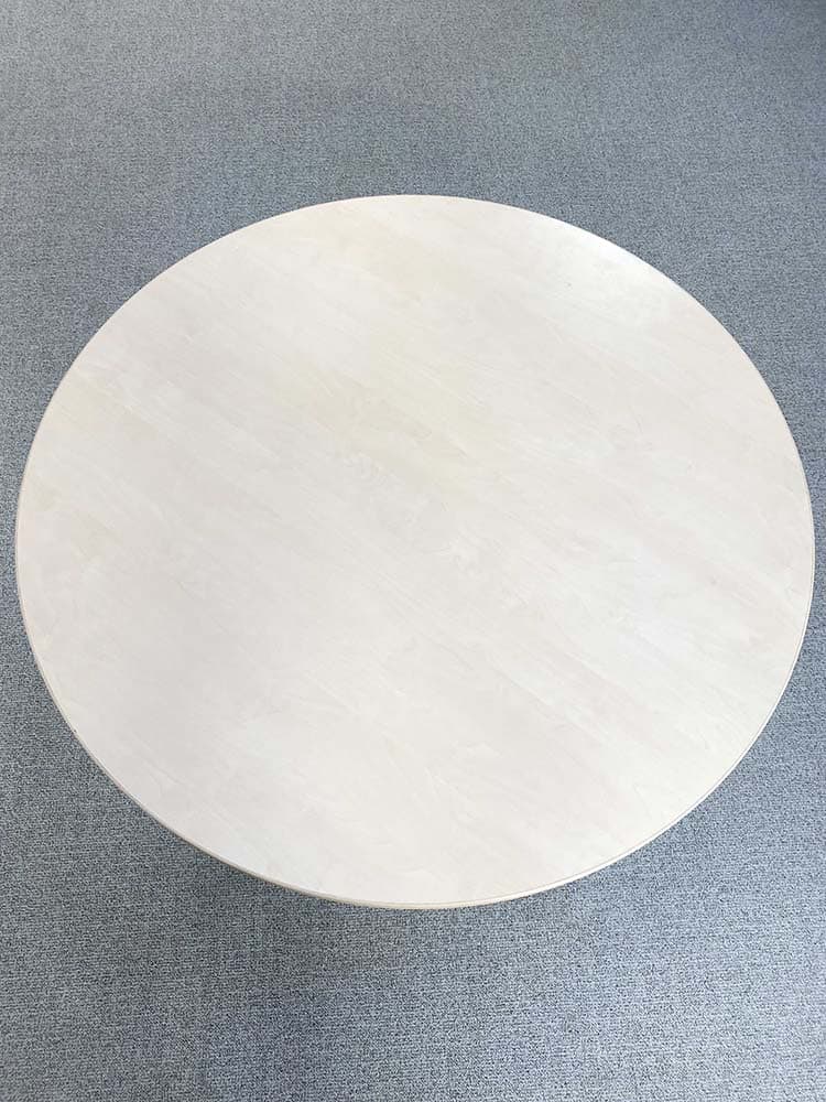 Table de cantine B100xD100xH80 - bois clair / métal gris base étoile – Image 6
