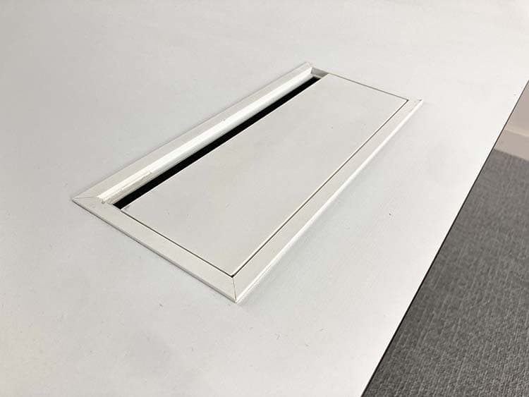 TWINFORM Table de réunion B181xD60-130xH75 - blanc / métal noir pied en t – Image 11