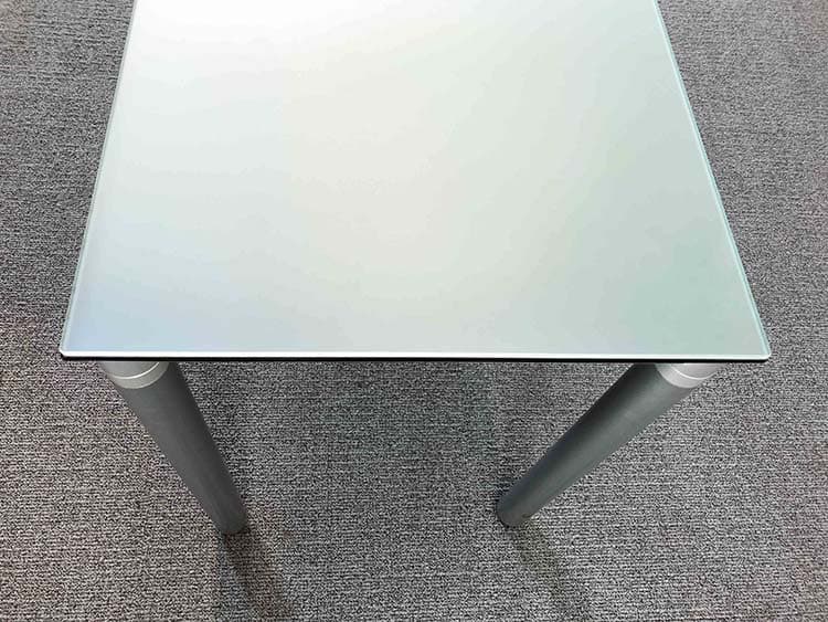 Desk B150xD50xH67 - tinted glass glass / grey metal four-leg - Image 6