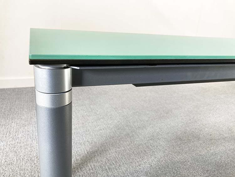 Desk B150xD50xH67 - tinted glass glass / grey metal four-leg - Image 8