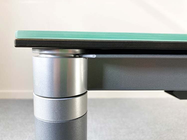 Desk B150xD50xH67 - tinted glass glass / grey metal four-leg - Image 9