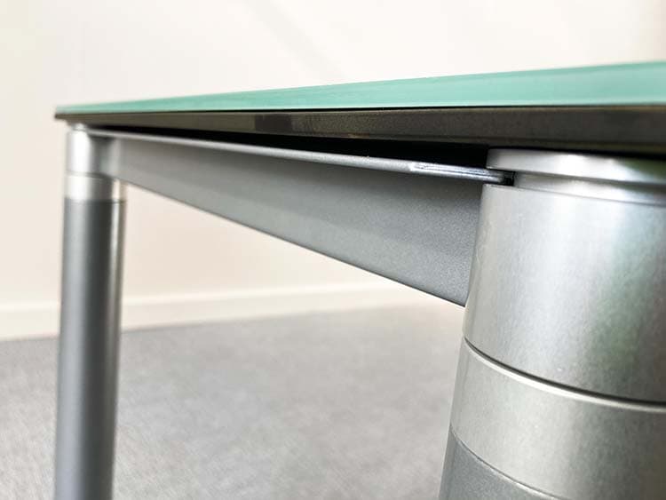 Desk B150xD50xH67 - tinted glass glass / grey metal four-leg - Image 11