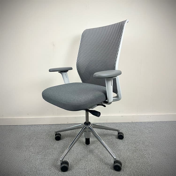 VITRA ID Chair concept Chaise de bureau - tissu gris / métal base croisée – Image 2