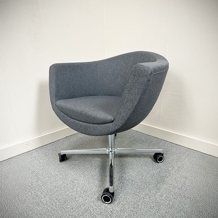 PROFIM Sorriso Reception Chair - grey fabric / metal cross base - Image 2