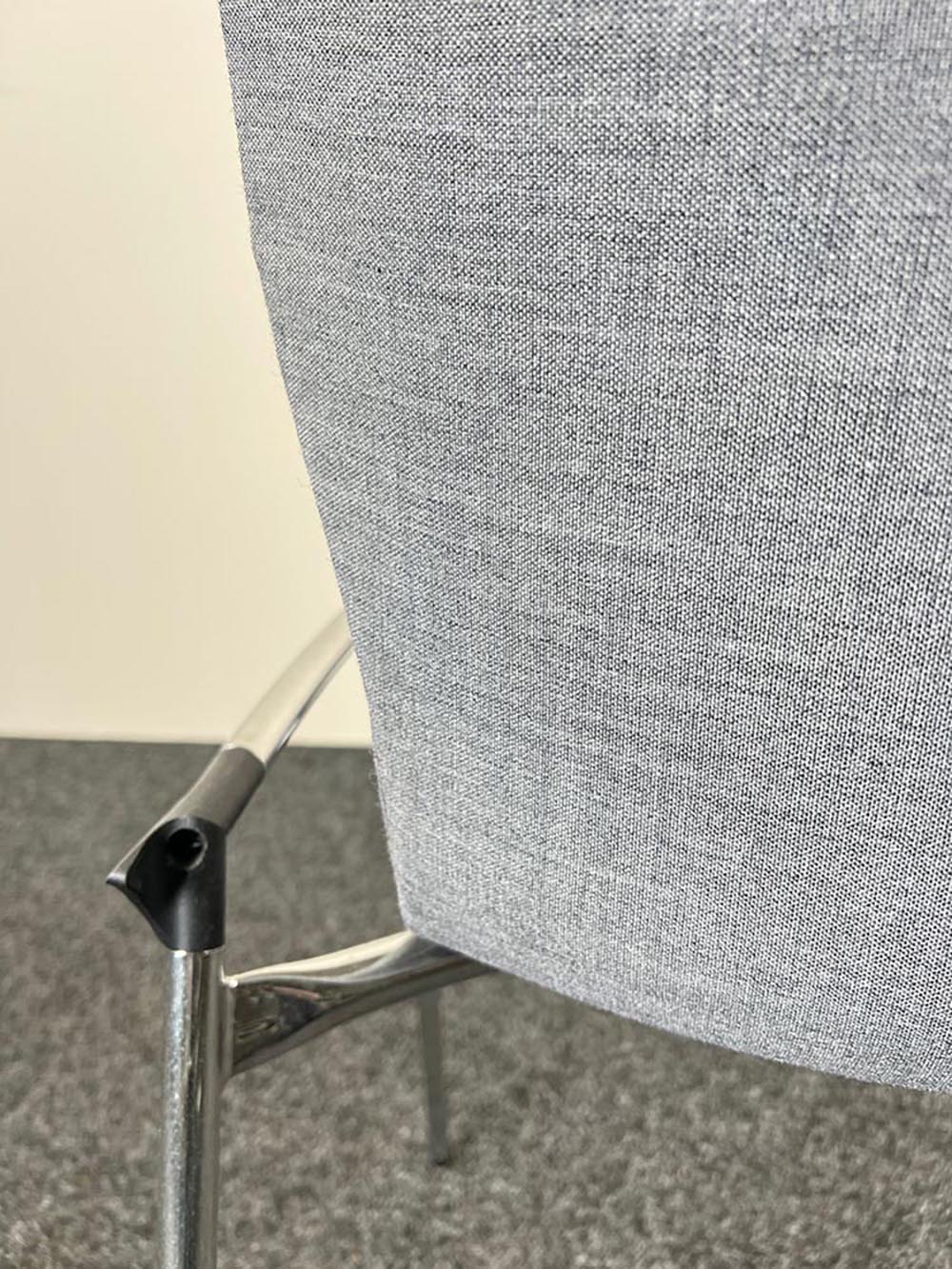 CASALA Lynx Bezoekersstoel stapelbaar - grijs stof / chrome vierpoot - Afbeelding 7