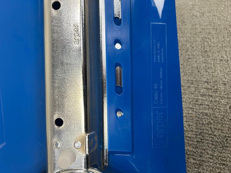 ARPER Kantinestoel stapelbaar - wit / blauw kunststof / chrome sledepoot - Afbeelding 7