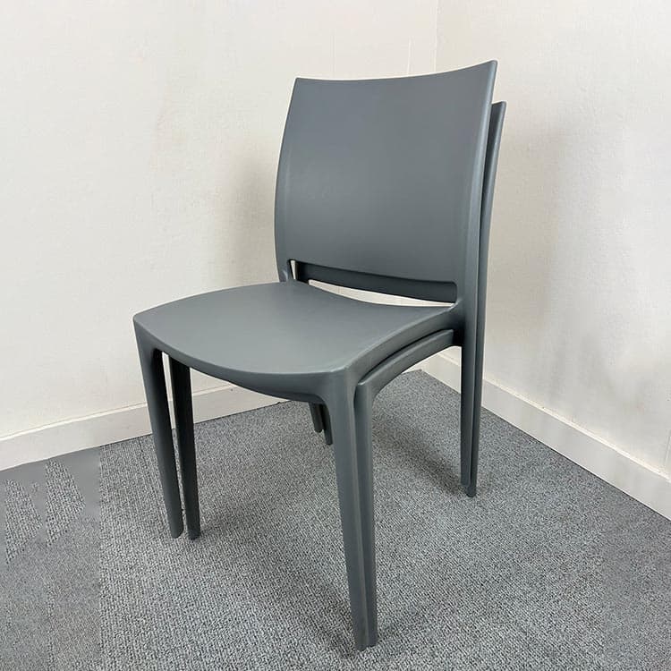 Kantinestoel - grijs kunststof / grijs kunststof vierpoot - Afbeelding 2