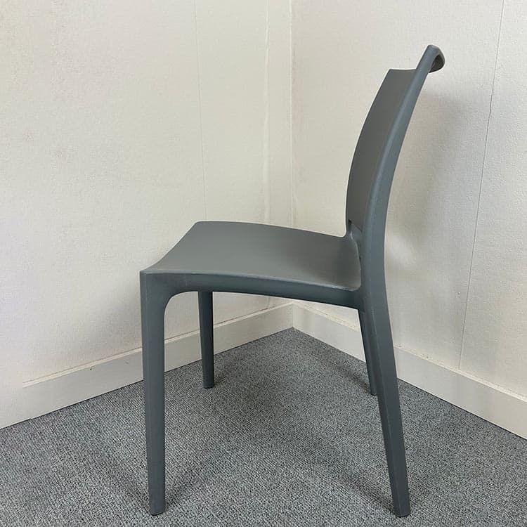 Kantinestoel - grijs kunststof / grijs kunststof vierpoot - Afbeelding 4