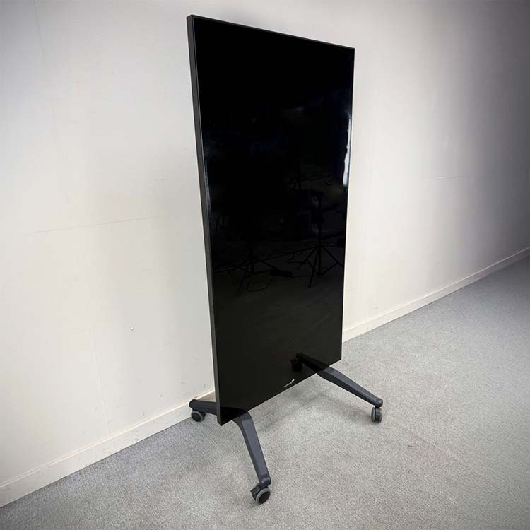 LEGAMASTER Tableau blanc B90xH195 - verre noir / plastique noir pied en y – Image 2