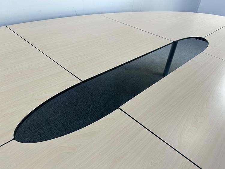 AHREND Table de réunion B380xD185xH74 - mélamine légère de bois / métal quatre pieds – Image 5