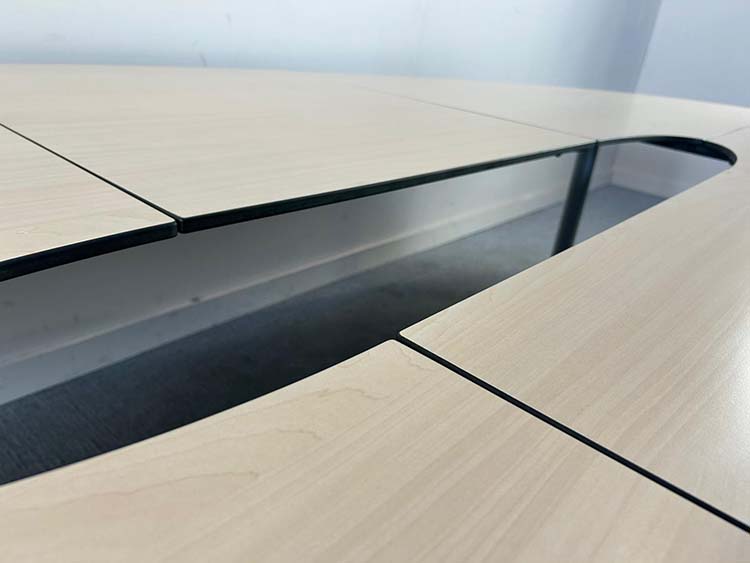 AHREND Table de réunion B380xD185xH74 - mélamine légère de bois / métal quatre pieds – Image 6