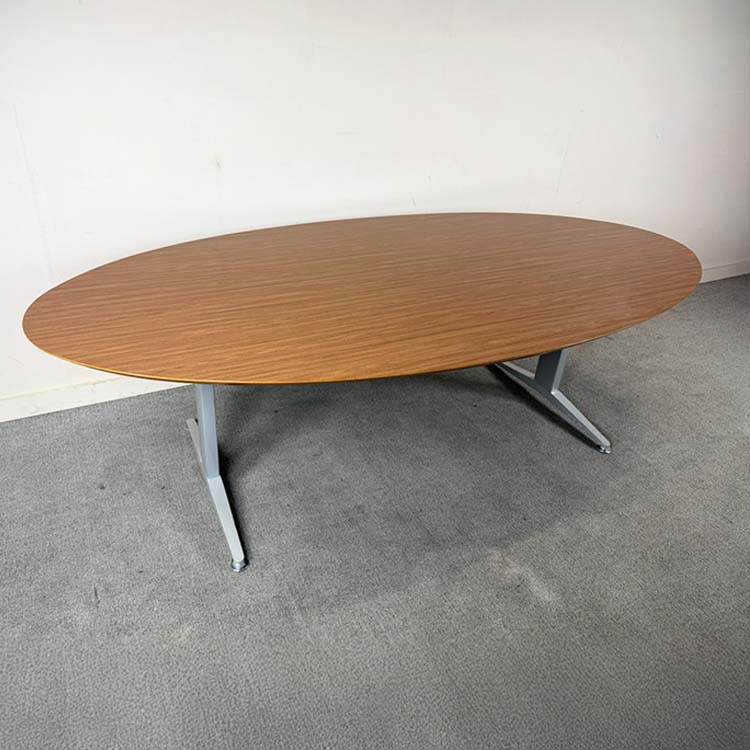 Vergadertafel B240xD120xH65-75 - hout / metaal t-poot - Afbeelding 2