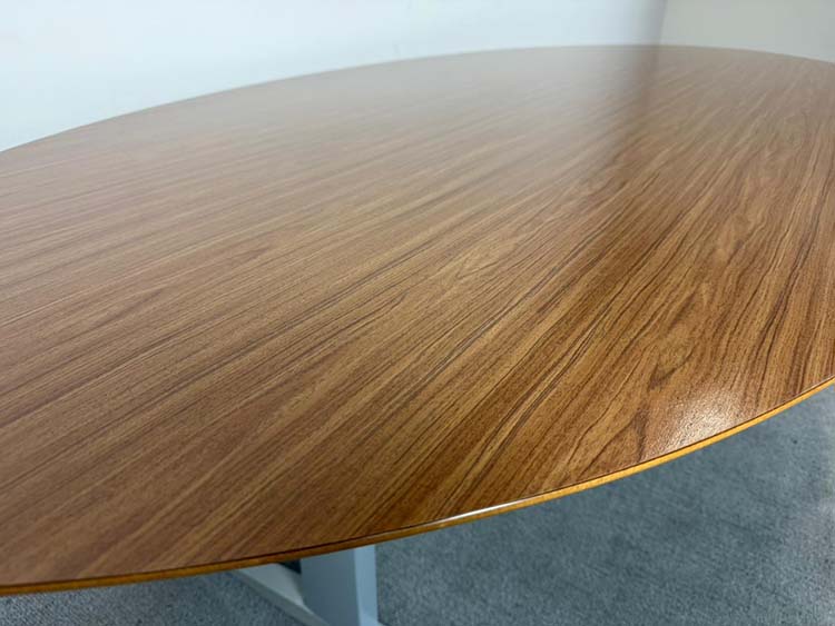 Vergadertafel B240xD120xH65-75 - hout / metaal t-poot - Afbeelding 4