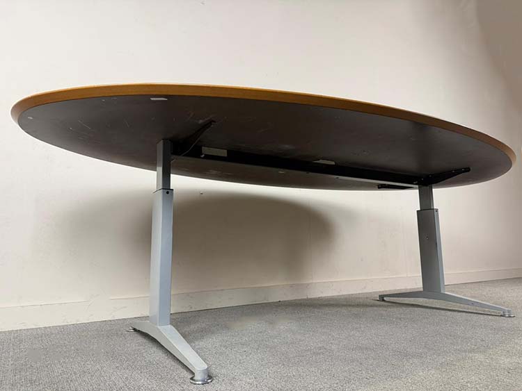Vergadertafel B240xD120xH65-75 - hout / metaal t-poot - Afbeelding 5
