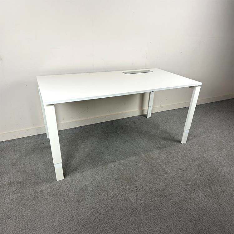 MARKANT Desk B120xD60xH78 - white melamine / white metal four-leg - Image 3