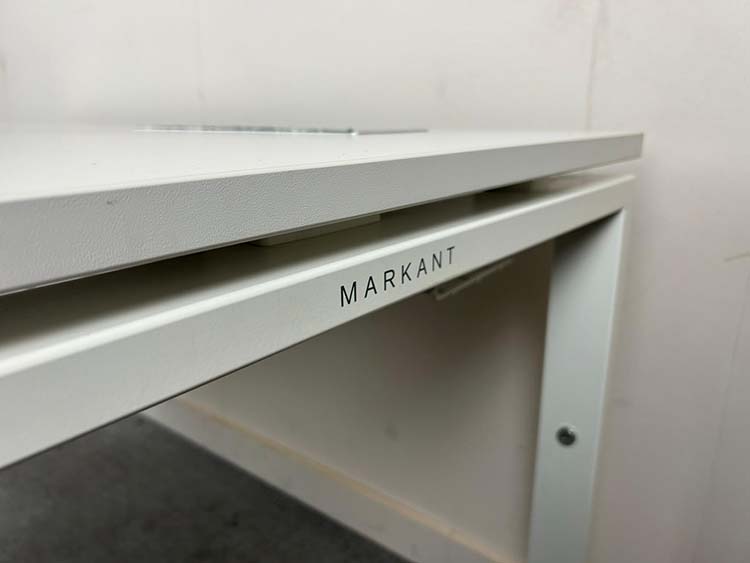 MARKANT Desk B120xD60xH78 - white melamine / white metal four-leg - Image 6