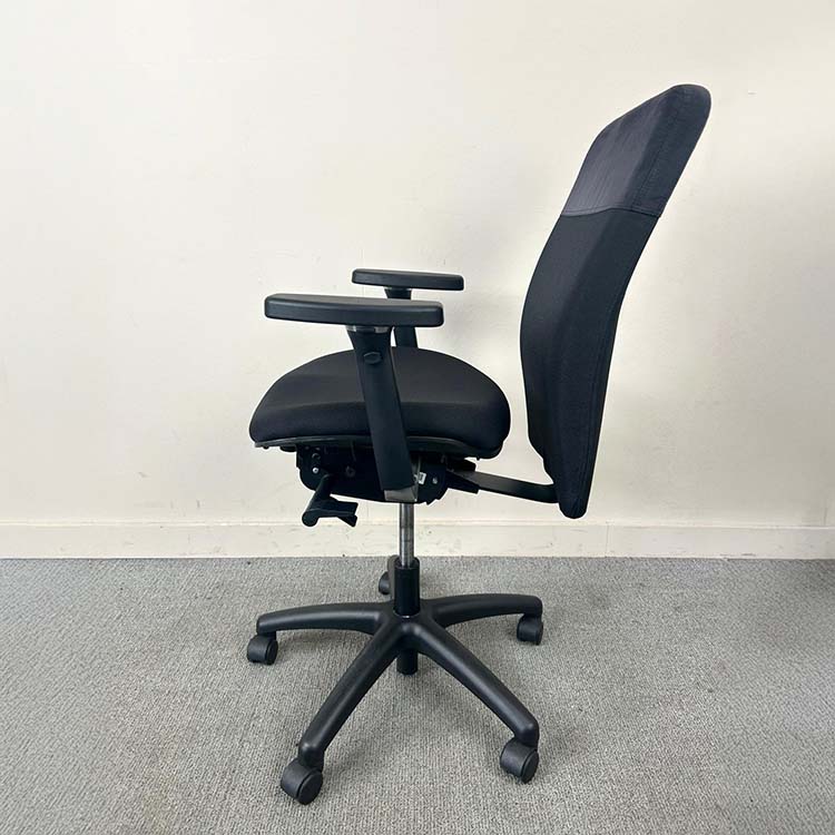 OFFICEMASTER Bureaustoel - zwart stof / kunststof kruisvoet - Afbeelding 3