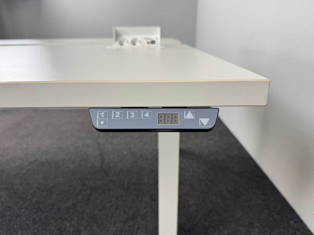 VEYHL Electric Sit-Stand Double Workbench B180xD175xH65-130 - white melamine / white metal four-leg - Image 8