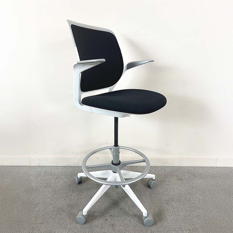 STEELCASE Bureaustoel - zwart / zilver stof / metaal kruisvoet - Afbeelding 2