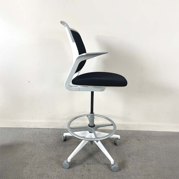 STEELCASE Bureaustoel - zwart / zilver stof / metaal kruisvoet - Afbeelding 3