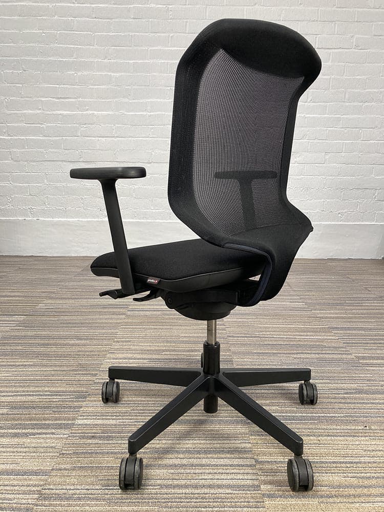 GIROFLEX 434 Bureaustoel - zwart stof / mesh / zwart metalen kruisvoet - Afbeelding 4