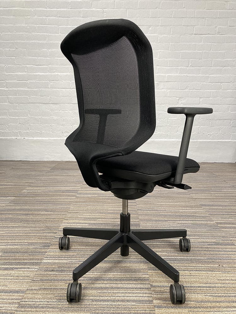 GIROFLEX 434 Bureaustoel - zwart stof / mesh / zwart metalen kruisvoet - Afbeelding 6