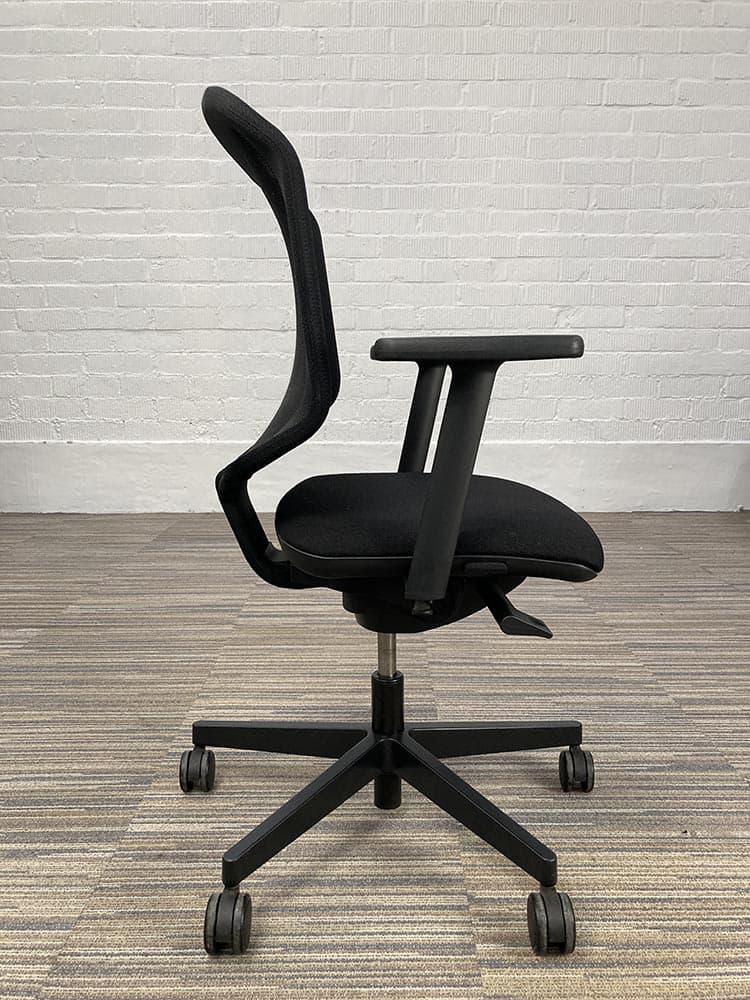 GIROFLEX 434 Bureaustoel - zwart stof / mesh / zwart metalen kruisvoet - Afbeelding 7