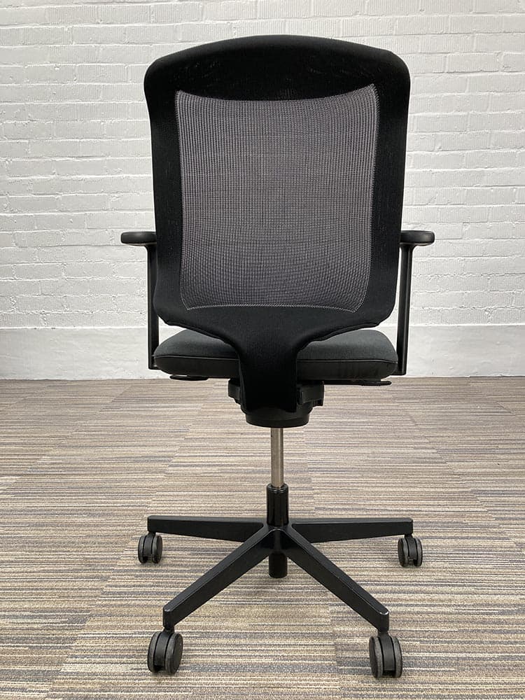 GIROFLEX 434 Bureaustoel - grijs / zwart stof / mesh / zwart metalen kruisvoet - Afbeelding 5
