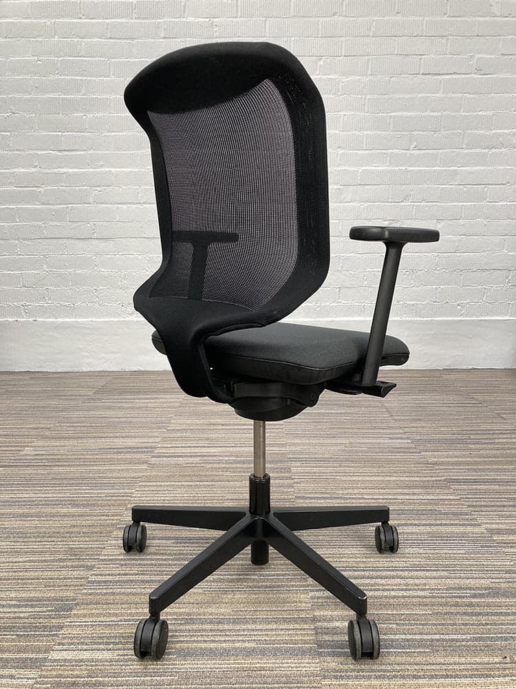GIROFLEX 434 Bureaustoel - grijs / zwart stof / mesh / zwart metalen kruisvoet - Afbeelding 6
