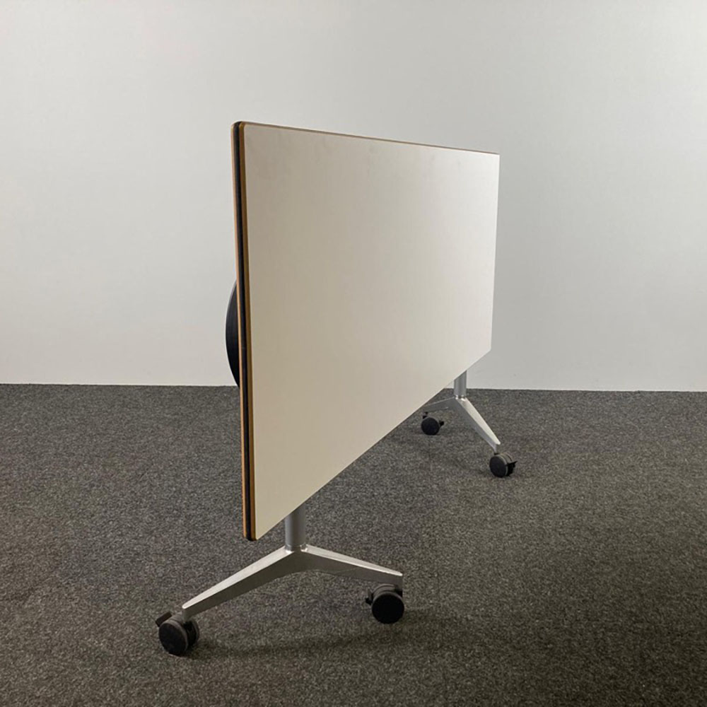 WILKHAHN 617 / 7 Table pliante B200xD75xH72 - mélamine blanche / métal gris pied en y – Image 2