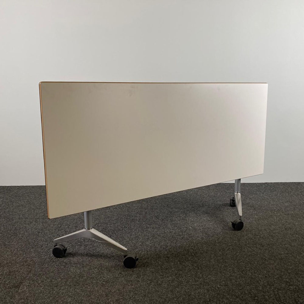 WILKHAHN 617 / 7 Table pliante B200xD80 - mélamine blanche / métal gris pied en y – Image 2
