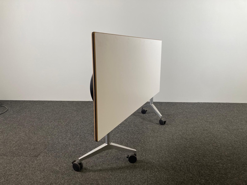 WILKHAHN 617 / 7 Table pliante B200xD80 - mélamine blanche / métal gris pied en y – Image 5