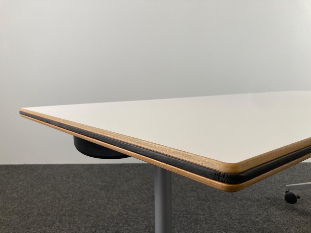 WILKHAHN 617 / 7 Table pliante B200xD80 - mélamine blanche / métal gris pied en y – Image 9