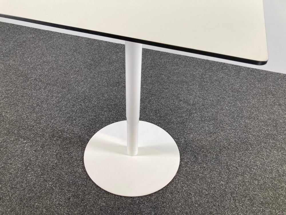 LAPALMA Brio Table de cantine Carré B90xD90xH68-97 - mélamine blanche / métal blanc pied central – Image 5