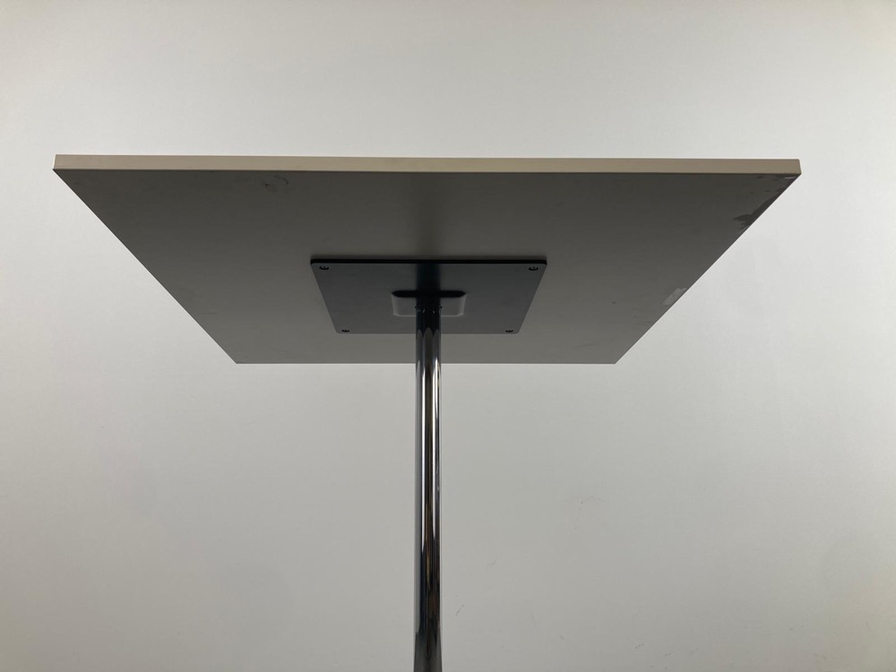 BENE Club Table Table de cantine Carré design Pearson Lloyd B80xD80xH74 - mélamine blanche / chrome base croisée – Image 5
