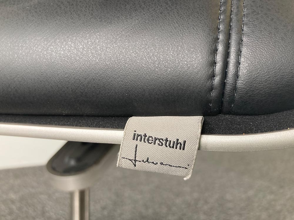 INTERSTUHL Silver 262S medium high Bureaustoel - zwart leder / aluminium kruisvoet - Afbeelding 18