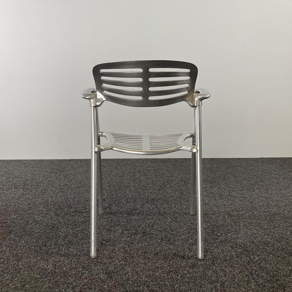 AMAT 3 Toledo Ontvangststoel design Jorge Pensi stapelbaar - grijs alu / alu vierpoot - Afbeelding 6