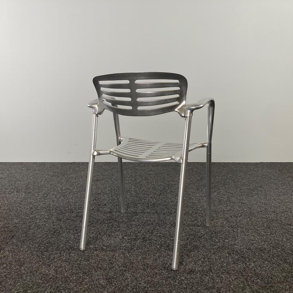 AMAT 3 Toledo Ontvangststoel design Jorge Pensi stapelbaar - grijs alu / alu vierpoot - Afbeelding 7