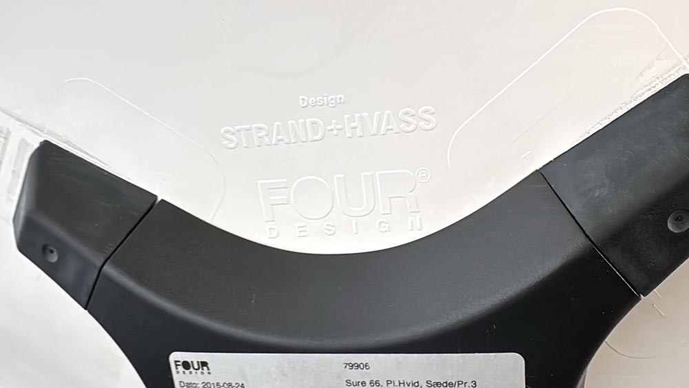 FOURDESIGN Auditoriumstoel - wit kunststof / appelblauwe stof / zwart metaal kruisvoet - Afbeelding 8