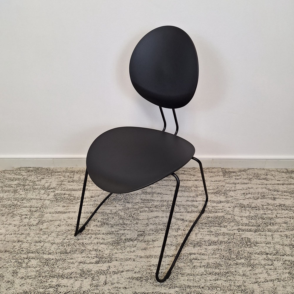 VERPAN Flex chair Canteen Chair design Verner Panton - black / black metal sled base