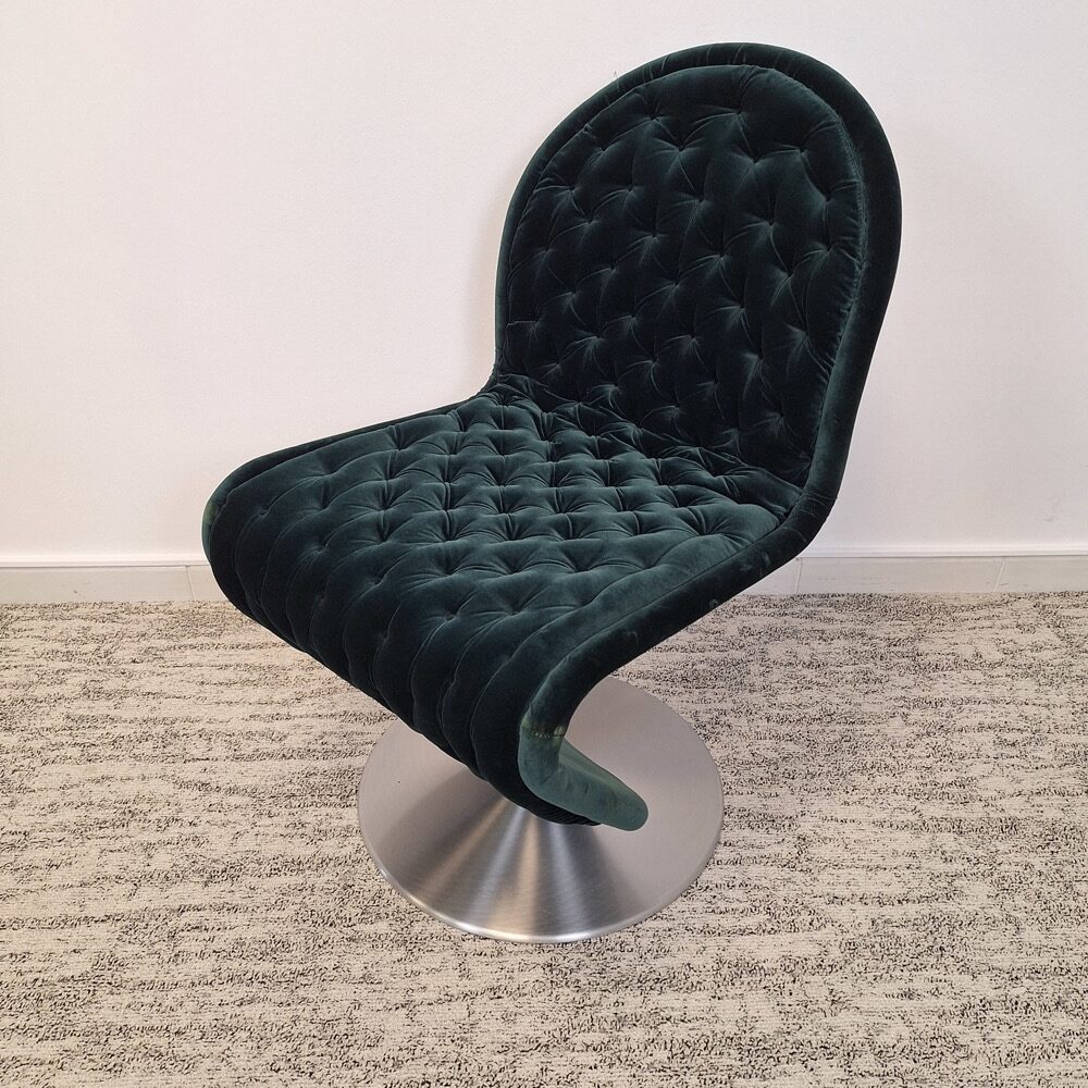 VERPAN System 1-2-3 Chair Chaise d’accueil design Verner Panton - tissu harald / aluminium base croisée