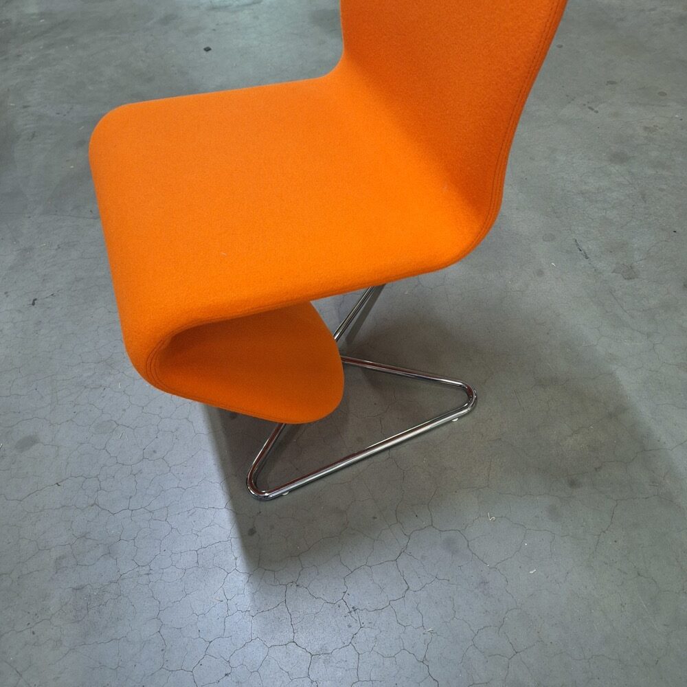 VERPAN System 1-2-3 Chair Reception Chair design Verner Panton - divina wool / aluminium cross base - Image 2