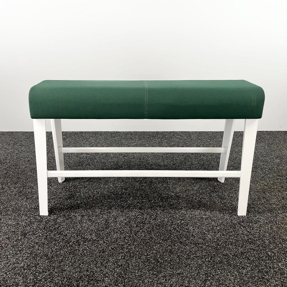 STEELCASE B-Free Banc - tissu vert forêt / métal blanc quatre pieds – Image 2