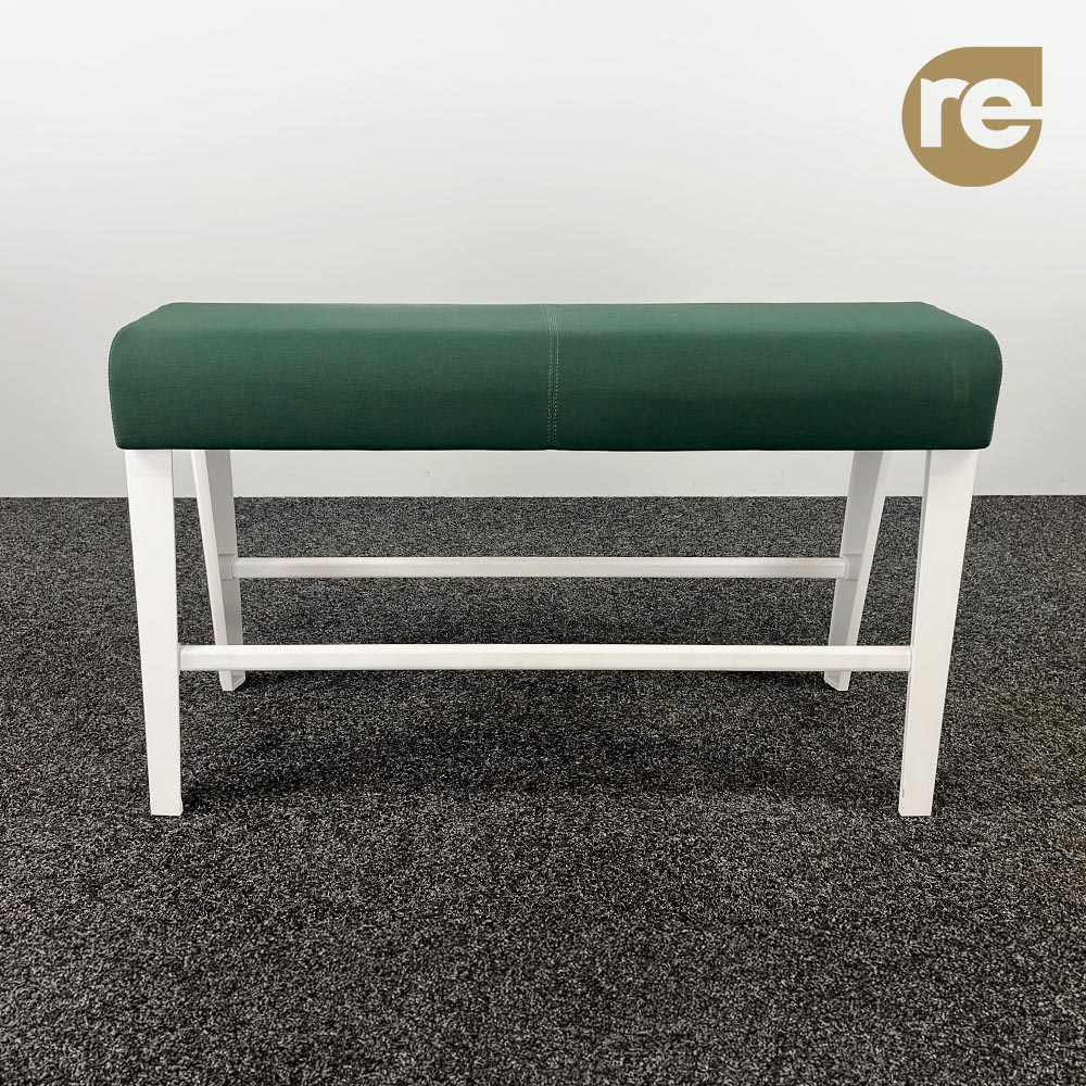 STEELCASE B-Free Banc - tissu vert forêt / métal blanc quatre pieds