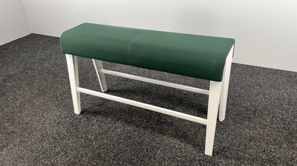 STEELCASE B-Free Banc - tissu vert forêt / métal blanc quatre pieds – Image 3