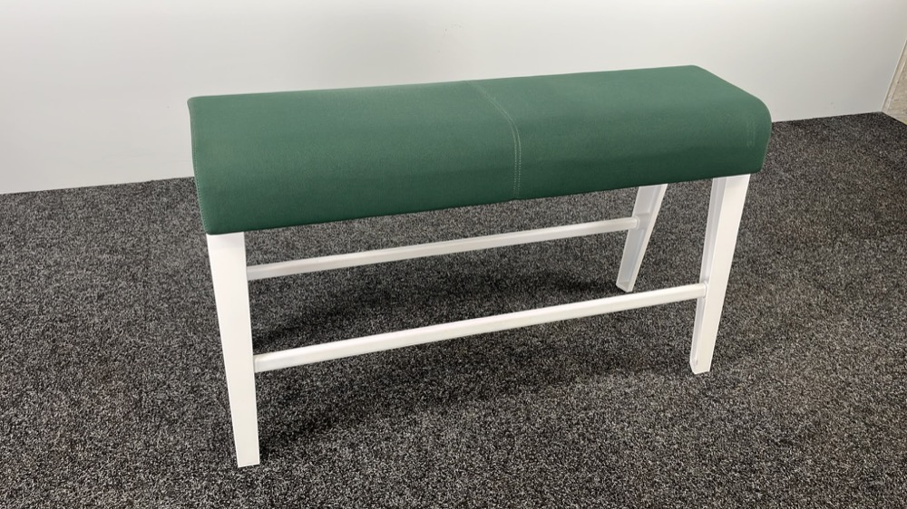 STEELCASE B-Free Banc - tissu vert forêt / métal blanc quatre pieds – Image 4