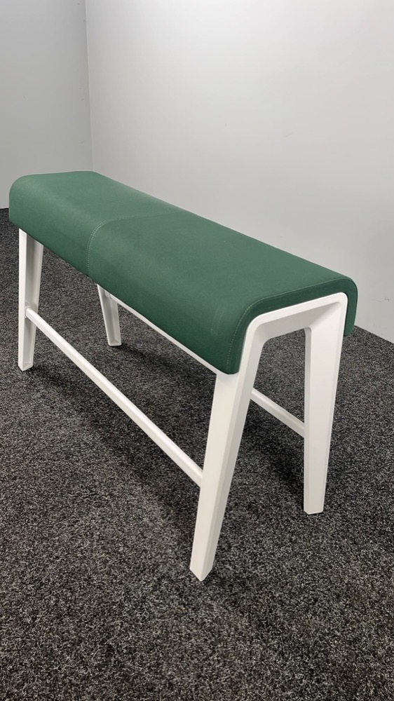 STEELCASE B-Free Banc - tissu vert forêt / métal blanc quatre pieds – Image 5