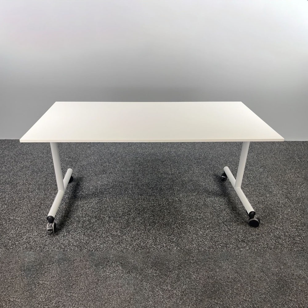 AHREND Monotop board rectangular Kantinetafel B160xD80xH76 - wit melamine / grijs metaal t-poot - Afbeelding 2
