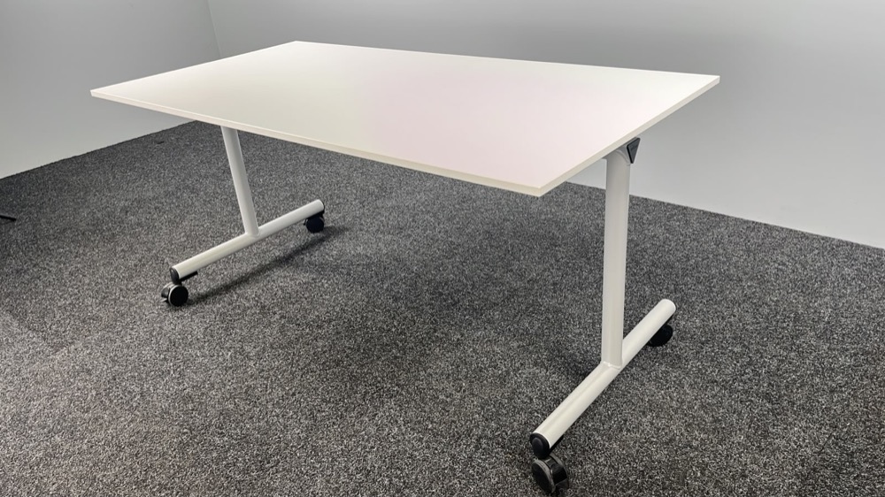AHREND Monotop board rectangular Kantinetafel B160xD80xH76 - wit melamine / grijs metaal t-poot - Afbeelding 4