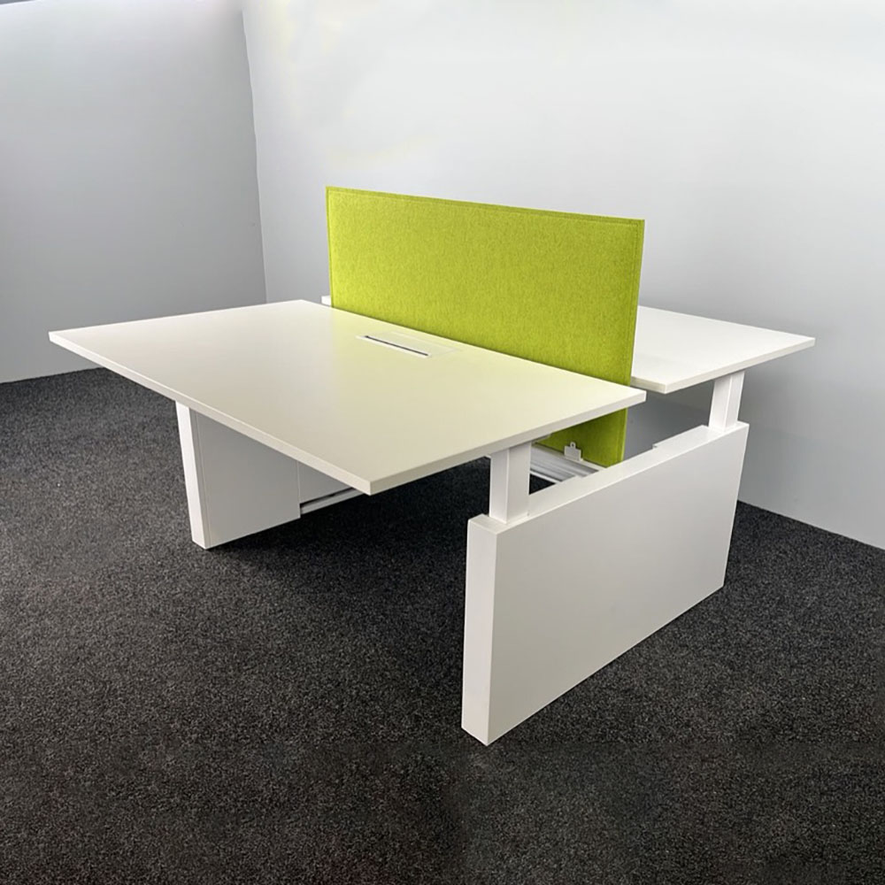 ROBBERECHTS 2p Workbench B140xD175xH64-82 - wit melamine / wit metaal wandpoot - Afbeelding 2